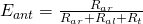 Rendered by QuickLaTeX.com E_{ant} = \frac{R_{ar}}{R_{ar}+R_{al}+R_{t}}